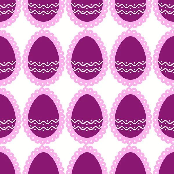 Χωρίς Ραφή Πρότυπο Των Χαριτωμένα Πασχαλινά Αυγά Μωβ Φινίρισμα Και — Διανυσματικό Αρχείο
