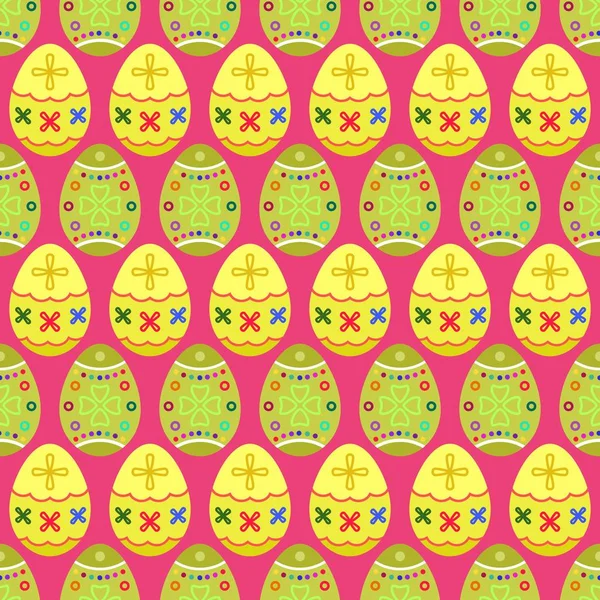 Χωρίς Ραφή Πρότυπο Κίτρινα Και Πράσινα Αυγά Έχοντας Ένα Patrick — Διανυσματικό Αρχείο