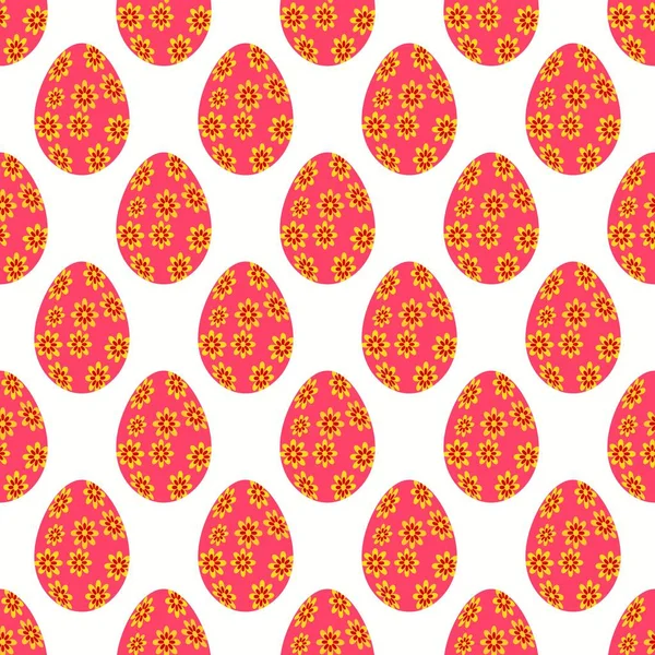 Απρόσκοπτη Μοτίβο Floral Αυγά Του Πάσχα Την Αντίθεση Του Ροζ — Διανυσματικό Αρχείο