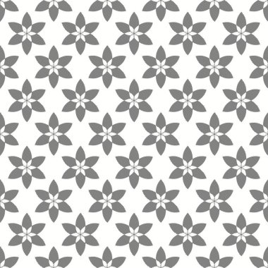 Sorunsuz çiçek gri ve beyaz desenli