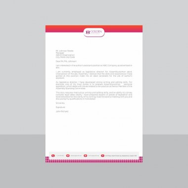 Gradient etkisi ile Retro rustik ve pembe Antetli Kağıdı