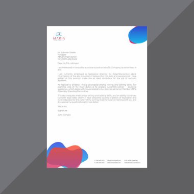 Modern şekilleri ile sigorta primi kırmızı ve mavi Antetli Kağıdı