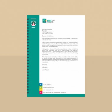 Modern deniz mavisi ve beyaz app Antetli Kağıdı