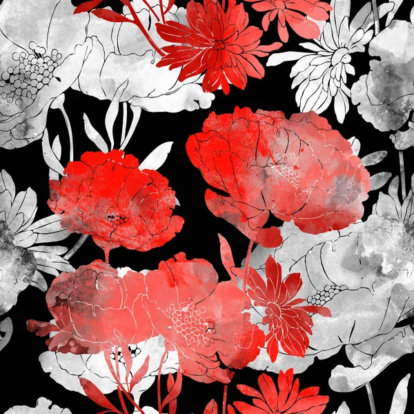 美丽的罂粟和雏菊 — 图库照片