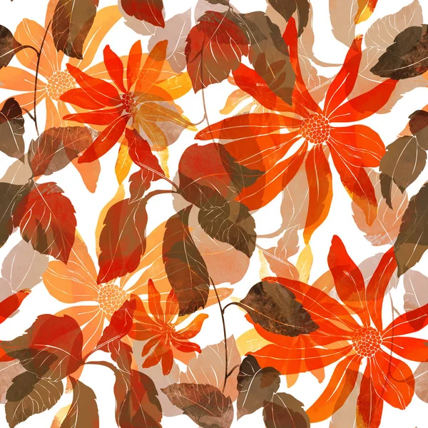 Fiori e foglie di prato — Foto Stock