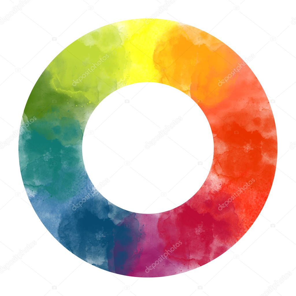 watercolor colorful wheel