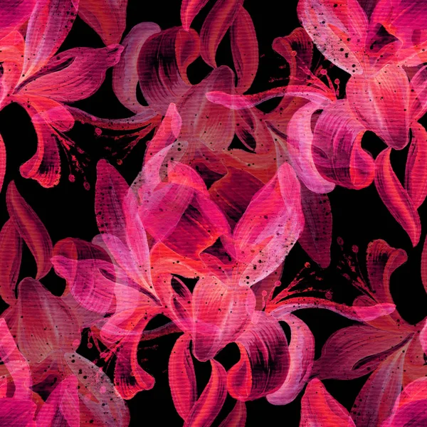 Exotic flowers seamless pattern — Stock Photo, Image