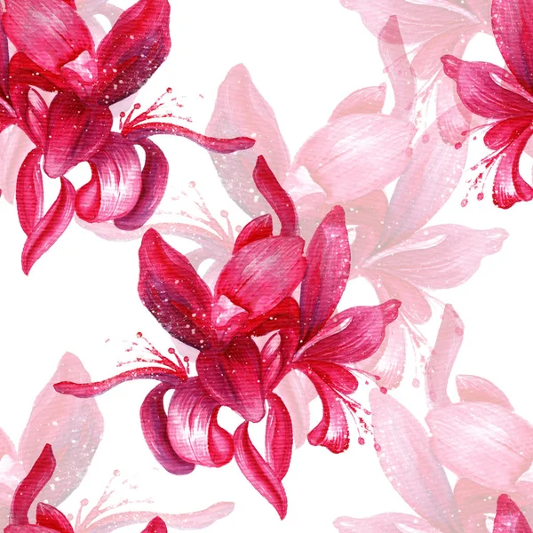 Exotic flowers seamless pattern — Stock Photo, Image