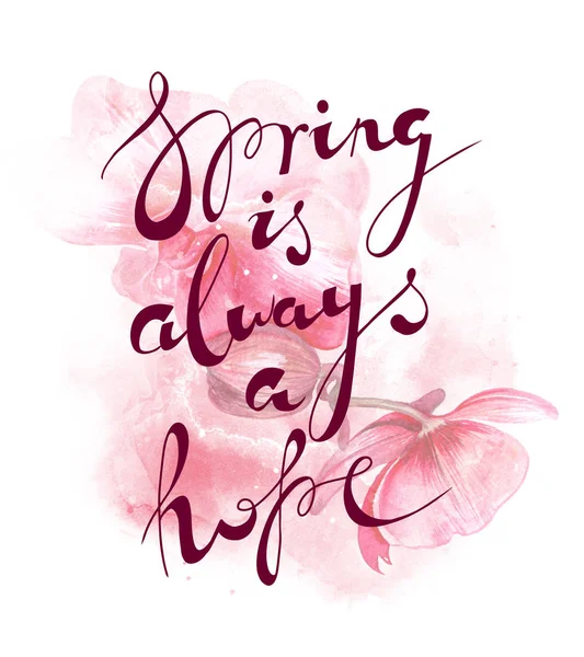 La primavera es siempre una inscripción de esperanza — Foto de Stock
