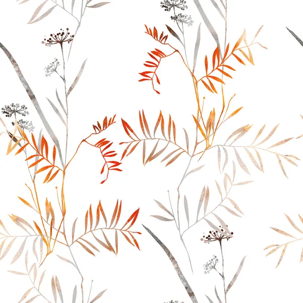 Växter och blommor sömlösa mönster — Stockfoto