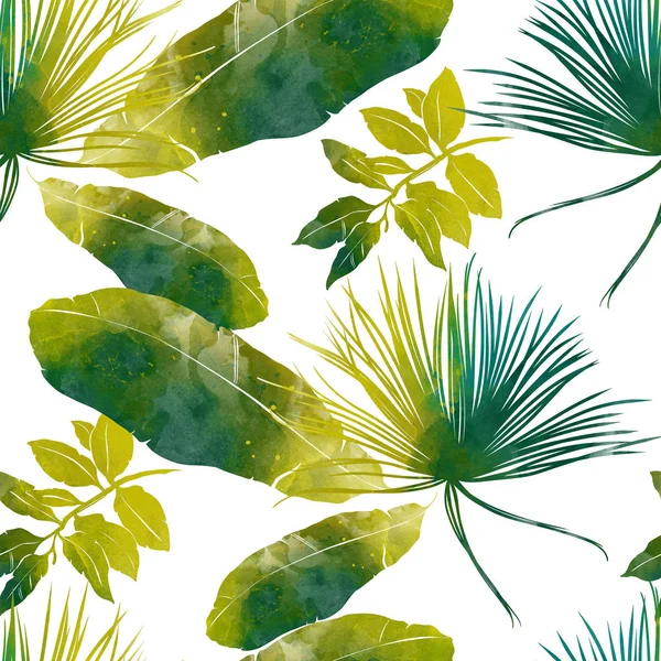 熱帯植物シームレスパターン — ストック写真