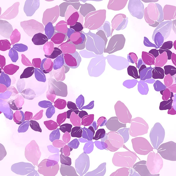 咲くライラックのシームレス パターン — ストック写真