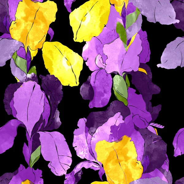 Garden iris seamless pattern — Stock Photo, Image