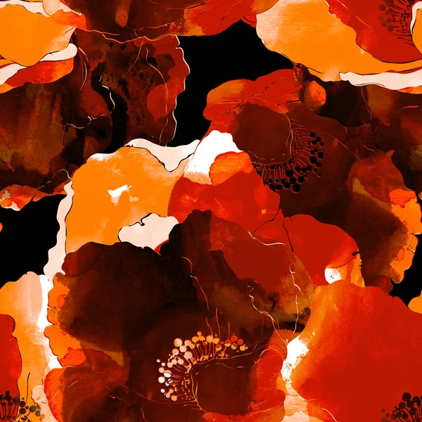 Blooming wild rose seamless pattern — Stock Photo, Image