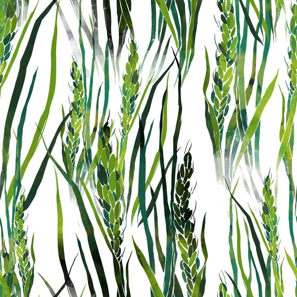 Дикие травы бесшовный узор — стоковое фото