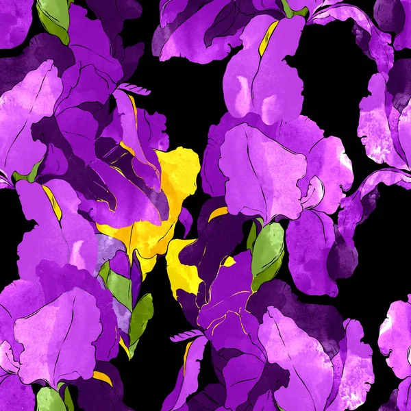 Trädgård iris sömlösa mönster — Stockfoto