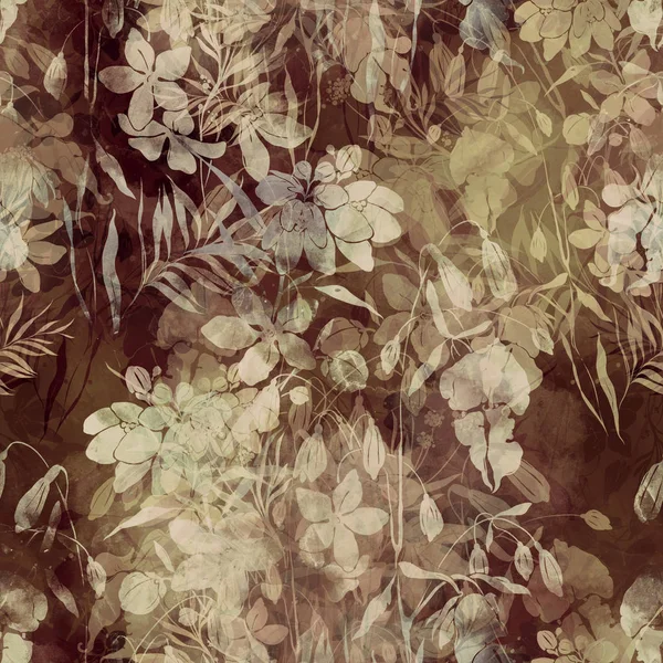 Сільські трави безшовний візерунок — стокове фото