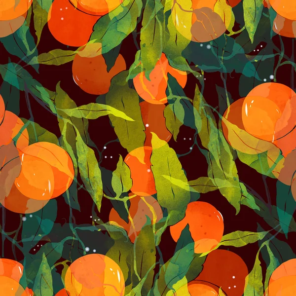Tangerines seamless pattern — Stock Photo, Image