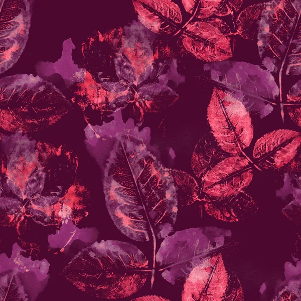 인쇄물 잎 원활한 패턴 — 스톡 사진