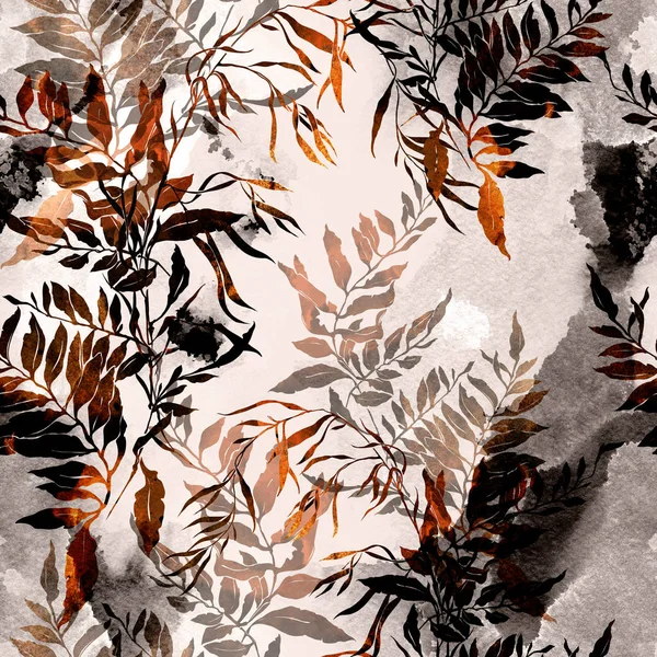 Impronte di foglie secche — Foto Stock