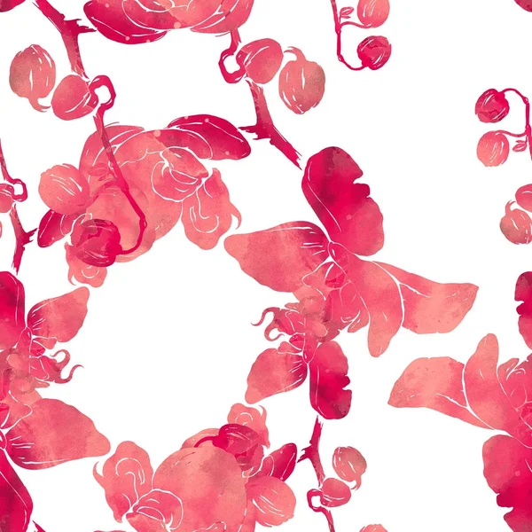 蘭の花のシームレス パターン — ストック写真