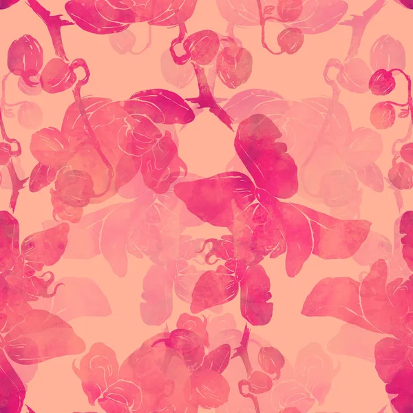 Orchideebloem naadloze patroon — Stockfoto