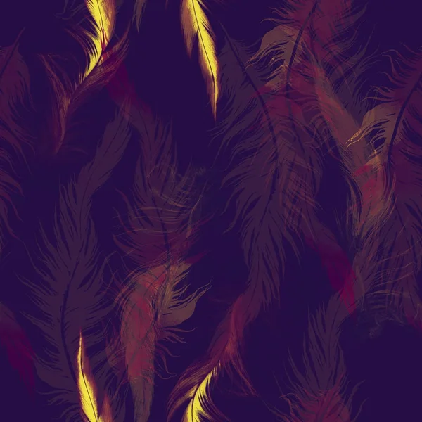 Абстрактный Акварель Цифровой Ручной Рисунок Отпечатками Перьев Летающей Птицы — стоковое фото