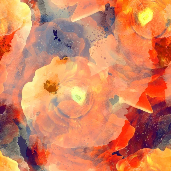 Фото и акварели весной бесшовный узор с цветами ranun — стоковое фото