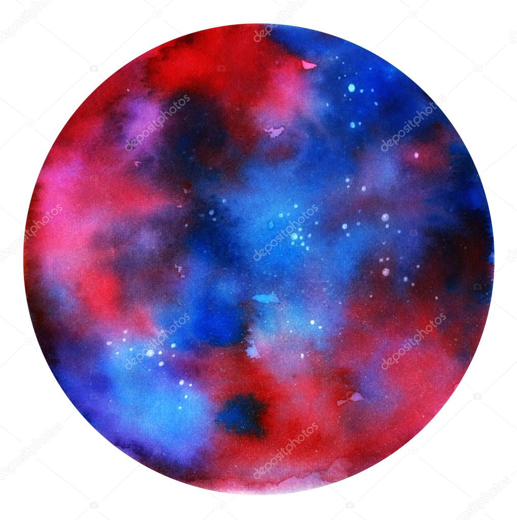 watercolor hand-painted space with constellations