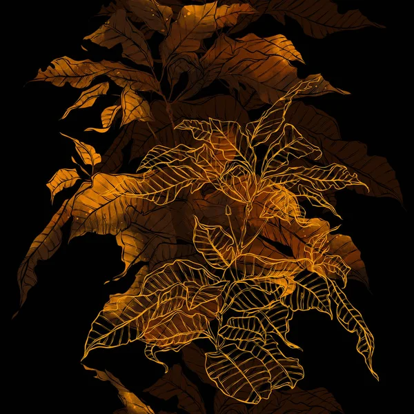 Відбитки Міксу Кавового Дерева Повторюють Безшовний Візерунок Акварельний Цифровий Малюнок — стокове фото