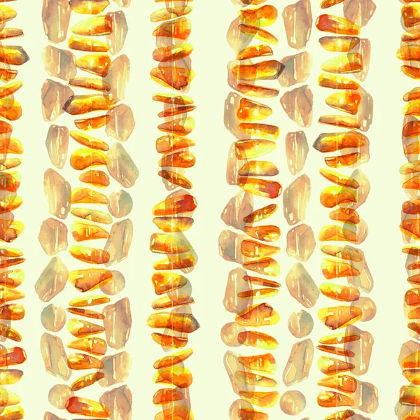Perline Pietre Semipreziose Naturali Mescolano Ripetono Modello Senza Soluzione Continuità — Foto Stock