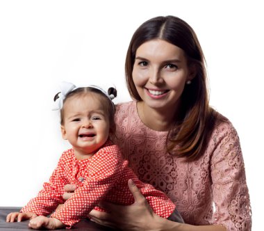 genç anne kızıyla birlikte