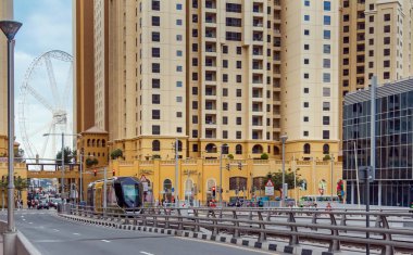 Modern bir şehir gökdelenler bir görüntü. Dubai