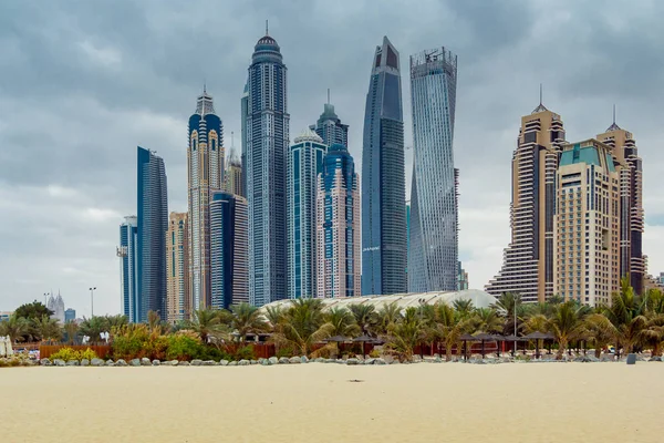 Вид Небоскребы Современного Города Дубай — стоковое фото