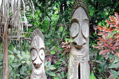 Tam tams-slit gongs of the Mage society. Ambrym island-Vanuatu. 6135 clipart