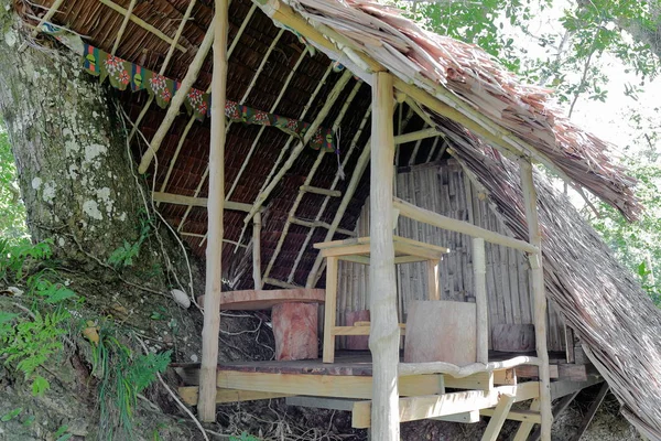 Cabin on a tree. Port Olry beach-Espiritu Santo island-Vanuatu. 7165 — Stock Photo, Image