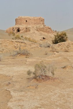 Rawak Stupa ve Vihara-Taklamakan Çölü harabeleri. Xinjiang Uygur Bölgesi-Çin-0023