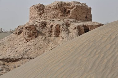 Ruins of Rawak Stupa and Vihara-Taklamakan Desert. Xinjiang Uyghur Region-China-0030 clipart