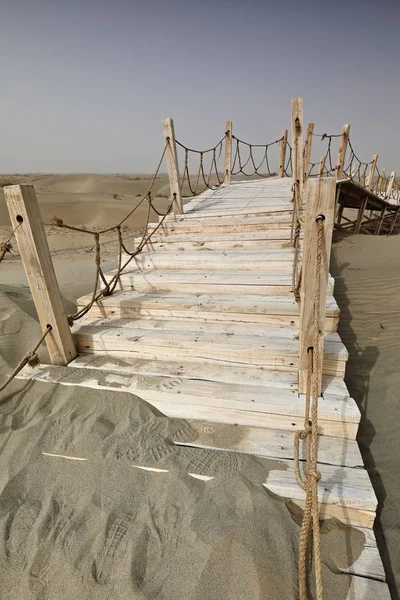 Wooden Boardwalks Inserted Sand Encircle Rawak Stupa Walkways Visit Harm — Stock Photo, Image