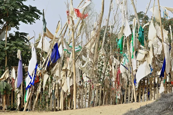 Votive Flags Burial Mounds Mark Sufi Mystic Imam Asim Mazar — Stock Photo, Image