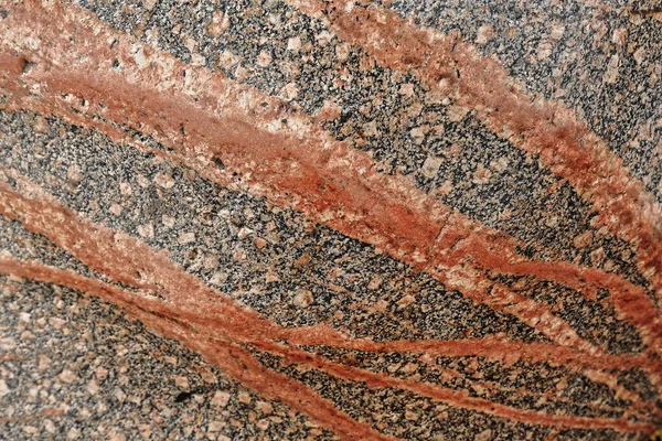 Close Image Red Granite Rock Reddish Veins Displayed Sale Market — Stock Photo, Image