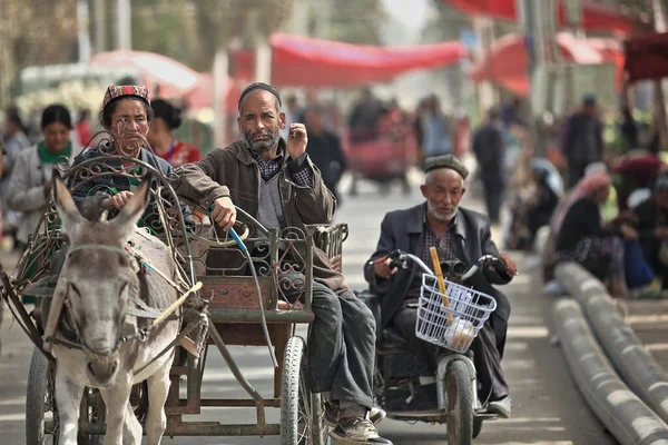 Hotan Kina Oktober 2017 Uigurer Ett Turkiskt Folk Som Huvudsakligen — Stockfoto