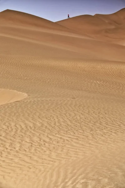 Cadenas Dunas Arena Movimiento Cubren Superficie Del Desierto Taklamakan Algunas — Foto de Stock