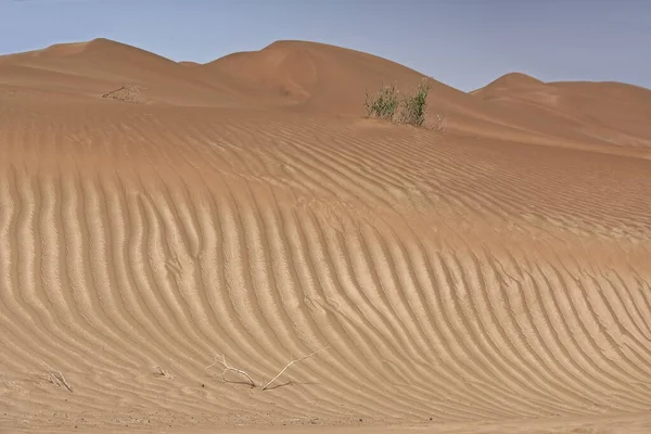 Correntes Dunas Areia Movimento Cobrem Superfície Deserto Taklamakan Algumas Delas — Fotografia de Stock