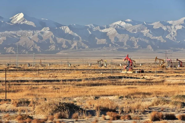 Early Morning Ssw Wards View Nnal Highway G315 Snowcapped Eastern — Stock Photo, Image