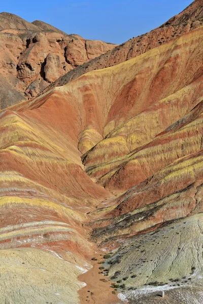 Zhangye Danxia Red Cloud Nnal Geológiai Park Úgynevezett Szivárvány Hegység — Stock Fotó