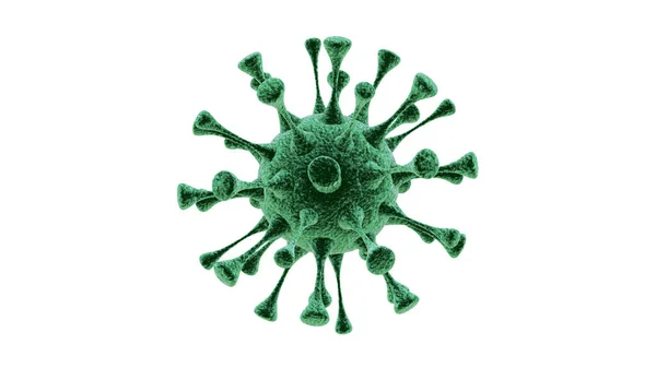 Eine Illustration Des Einzelnen Coronavirus Organismus Isoliert Auf Weißem Hintergrund Stockbild