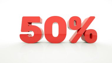 Tatil ilanı,% 50 indirimli özel teklif reklamı. İndirimli promosyon 3D yorumlama afişi. Fiyat indirimi teklifi. Sezon satışı tanıtım etiketi izole edilmiş arka plan.