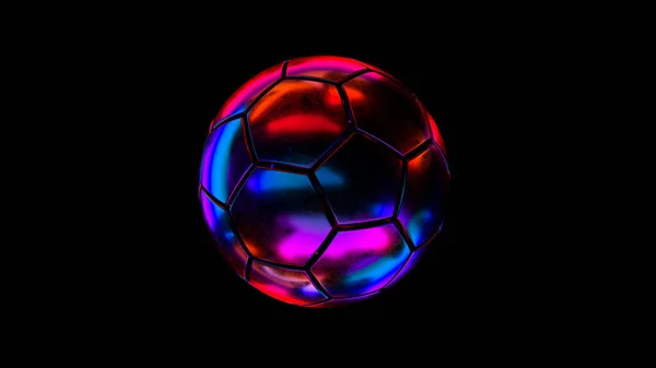 Научно Фантастический Футбольный Мяч Неоновых Цветов Иллюстрация — стоковое фото