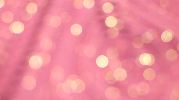 Déplacement des lumières paillettes roses, fond bokeh — Video